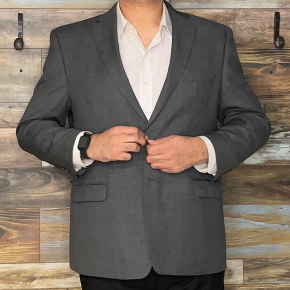 Ralph Lauren 100% Wool Gray Geometric Blazer Sport Jacket Size 48R - Picture 8 of 11